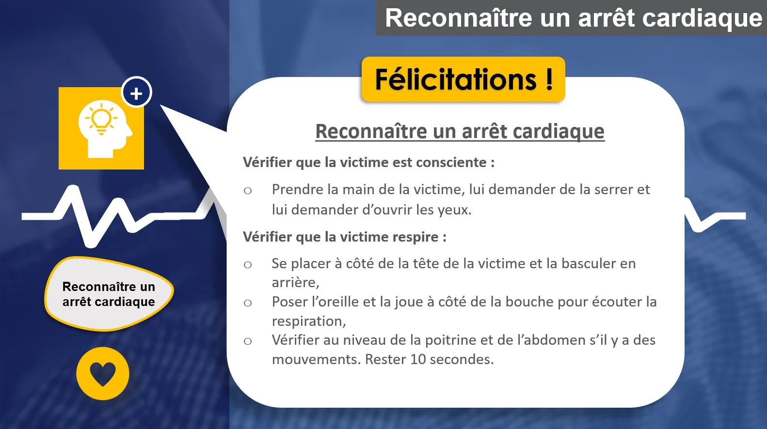 Vidéo de démonstration — reconnaître un arrêt cardiaque